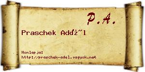 Praschek Adél névjegykártya